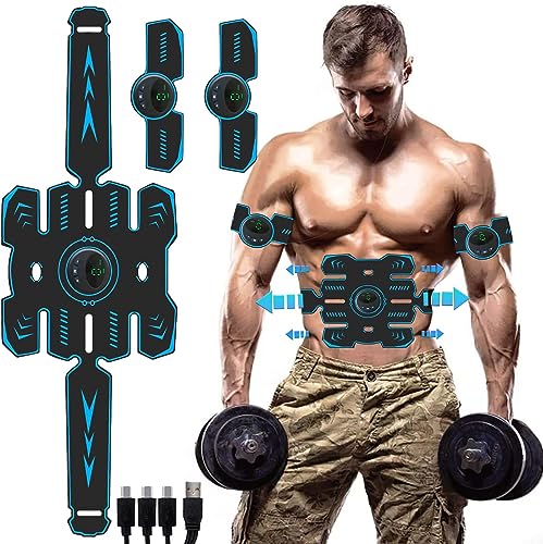 AILEDA Elettrostimolatore per Addominali, Elettrostimolatore Muscolare, EMS Stimolatore Muscolare, ABS Trainer/Toner per Addome/Braccio/Vita/Gambe Home Gym