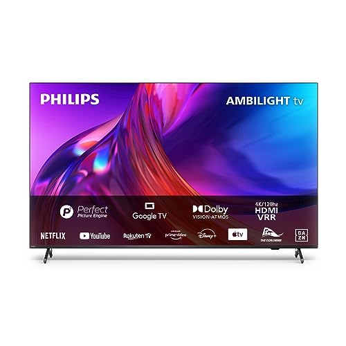 Philips TV 4K ULTRA HD Ambilight | PUS8818 | 85 Pollici | TVUHD 4K | 60Hz | Processore P5 Perfect Picture | HDR10+ | Google TV | Dolby Atmos | Altoparlanti 20W | Supporto TV | Prime | Netflix