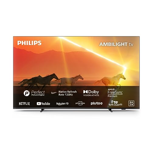 Philips Ambilight XTRA PML9008 164 cm (65 pollici) Smart 4K MiniLED TV | HDR10+ | 120Hz | Motore P5 | Dolby Vision e Atmos | Compatibile con Assistente Google e Alexa | Grigio