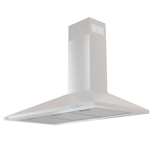 CIARRA Classe A Cappa Aspirante 90 cm Cappa da Cucina 370 m³/h 3 Velocità di Aspirazione filtro in alluminio (Argento)-CAS9201A