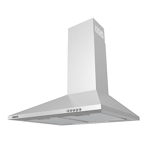 CIARRA Classe A Cappa Aspirante 60 cm CAS6201A cappa da cucina 370m3/h 3 Velocità illuminazione a LED Evacuazione Esterna/Ricircolo