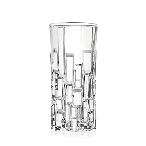 RCR Cristalleria Italiana S.p.a. Linea Etna | Bicchieri da Acqua e Cocktail in Vetro Moderni Set 6 Bicchieri di Cristallo da 34 Cl
