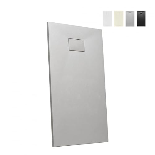 Piatto doccia resina filo pavimento rettangolare 140x80 Stone - Grigio