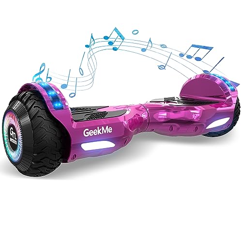 GeekMe Hoverboards 6.5 pollici Ruote a Doppio Motore, Hoverboard Auto Bilanciante Con Luce LED, Bluetooth Intelligente, Sistema di Autobilanciamento, Regali per Bambini