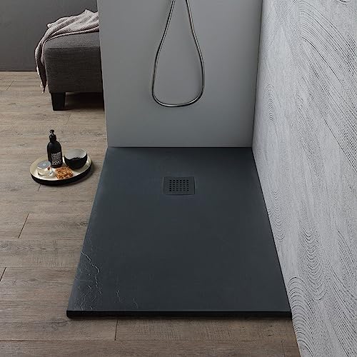 PIATTO DOCCIA IN RESINA 80X120 GRIGIO ANTRACITE | MUSE