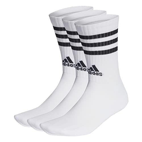 Adidas 3 Stripes, Calze Medie Unisex Adulto, Bianco (White), L