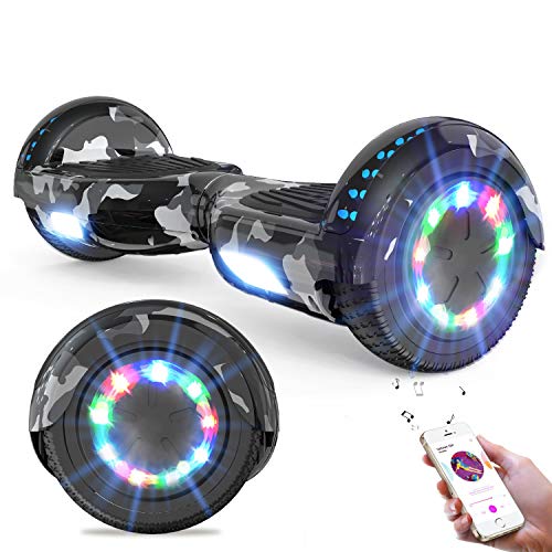 GeekMe Hoverboards Auto bilanciamento Scooter 6.5 '' Regalo per Bambini e Adulti - Bluetooth Altoparlanti LED luci