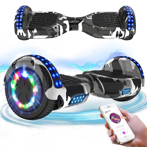 RCB Hoverboard 6.5 inch Auto-bilanciato Hover Board con Colorato luci sulle Ruote e Bluetooth, Il miglior Regalo per Bambini e Adolescente