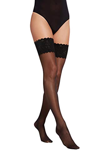 Wolford Satin Touch 20 Stay-Up Collant, 20 DEN, Nero (Black 7005), L Donna