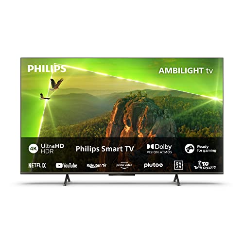 Philips Ambilight PUS8118 139 cm (55 pollici) Smart 4K LED TV | UHD & HDR10+ | 60Hz | Processore P5 Perfect Picture | SAPHI | Dolby Atmos | Compatibile con Assistente Google & Alexa