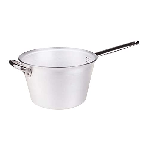 Pentole Agnelli ALMR65B24 Paiolo Radiante per Polenta con Manico e Maniglia Inox, Argento, 24 cm, 1 Pezzo