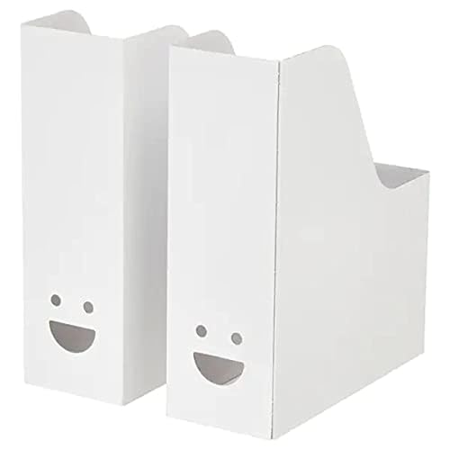 Ikea Tjabba - Portariviste in cartone pieghevole, set da 2 pezzi, colore: Bianco
