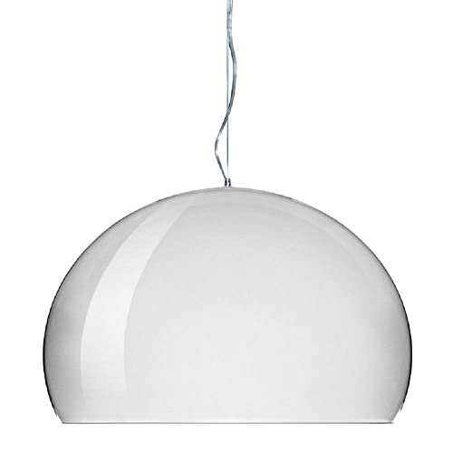 Kartell FL/Y Lampada a Sospensione E27, 15 W, Bianco Lucido, Diametro 52cm