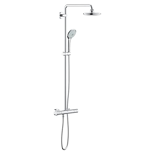 Grohe Euphoria System Colonna Miscelatore Termostatico E Soffione, Diametro 180 mm, Manopola Doccia Monogetto, Cromo, 180 27296001