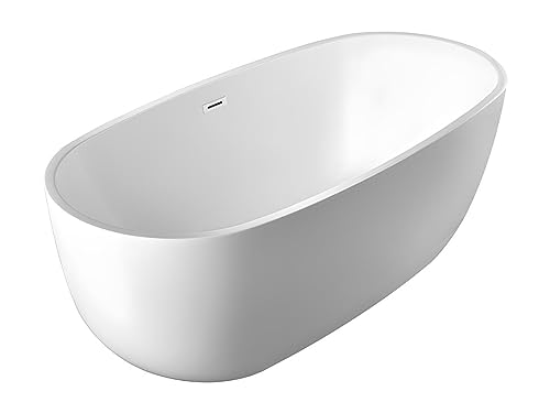 Vente-unique - Vasca da bagno freestanding - 238L - 170x80x58 cm - Bianco - Acrilico - NICA