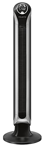 Rowenta Vu6670 Eole Infinite, Ventilatore a Torre, Timer Fino a 8 Ore, 3 Velocità, Telecomando, Spegnimento Automatico, 40 W, Nero