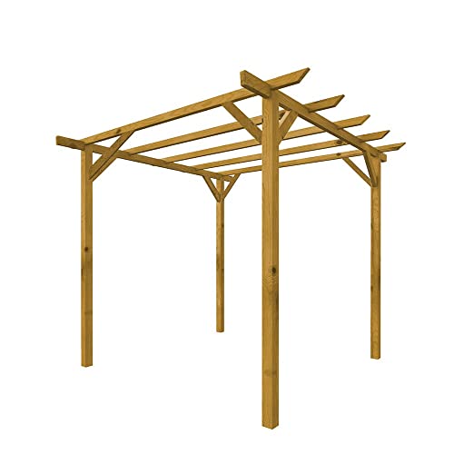 Pergola 3x3 per Esterno e Giardino in Pino Massello impregnato in autoclave Pergolato 300x300 cm