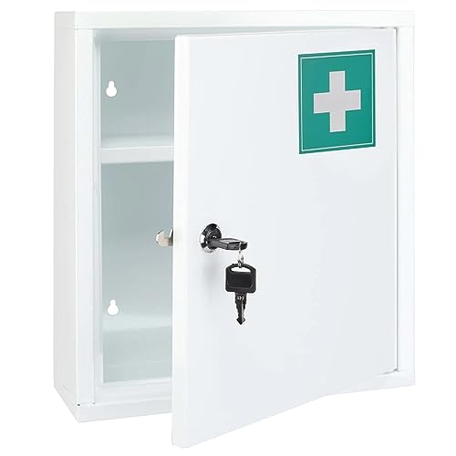 Haushalt , Armadio per medicina internazionale in acciaio inossidabile, Bianco, 31.5 x 10 x 36 cm