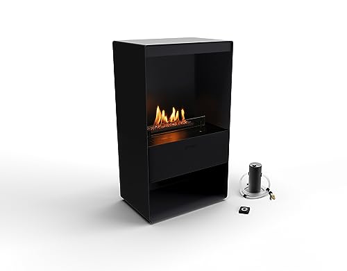 Planika Senso Stove Bruciatore a Bioetanolo con Pannello in Vetro - Durata 4,5 ore - Capacità 1,3 litri - Alimentazione 230V - Solo per Uso Interno - Realizzato in Acciaio Zincato - Sans Fumo