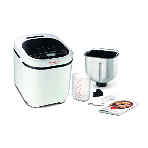 Moulinex OW2101 Pain Doré Macchina del Pane, 720 W, 1 kg, 12 Programmi Automatici, 3 Livelli di Peso e Doratura, Schermo LCD, Macchina per Pane, Pizza, Pasta, Dolci, Marmellate, Ricettario Incluso