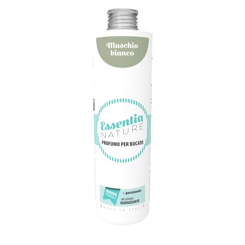 ESSENTIA Profumo per Bucato con Igienizzante, Profumatore per Lavatrice con Estratti di Oli Essenziali Naturali (Muschio Bianco, 500 ml (Confezione da 1))