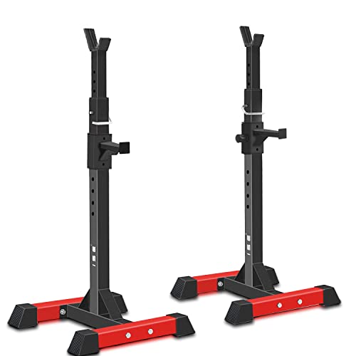 ISE Rack da Squat, Regolabile Porta Manubri da Squat Supporti di Squat con Barre di Supporto, Squat Rack Altezza regolabile 104-175cm, Porta Bilanciere Stabile e Robusto, Supporto Bilanciere SY-RK1001