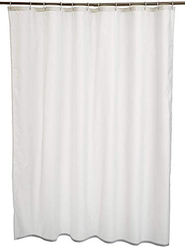 Amazon Basics - Tenda da doccia in poliestere, 180 x 200 cm, colore: bianco