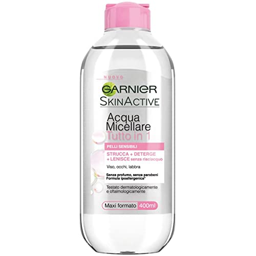 Garnier SkinActive, Acqua Micellare Tutto in 1, Pelli sensibili, Maxi formato, 400 ml