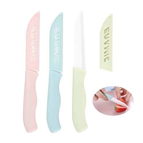 Ownkim Set di 3 Coltelli da Cucina in Ceramica - Coltello Ceramica con Lama da 80 mm, Ideale per Tagliare Verdure, Frutta e Altri Alimenti