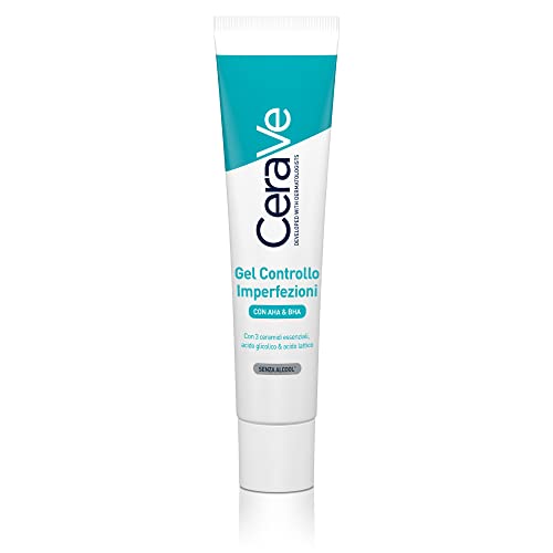 CeraVe Gel Controllo Imperfezioni, Per Pelle con Tendenza Acneica, Anti-Imperfezioni, Per Pelle Sana e Luminosa, Con AHA e BHA, 40 ml