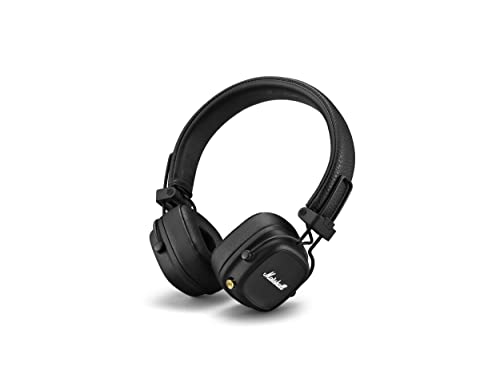 Marshall Cuffie Bluetooth Major IV On Ear, auricolari wireless, pieghevoli, oltre 80 ore di riproduzione wireless, nere