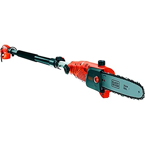 Black+Decker Sega POTATRICE A Filo 800W - Barra 25 CM - Velocita' Catena 11.5 M/S - Testa PIVOTANTE - LUBRIFICAZIONE Automatica - PS7525-QS