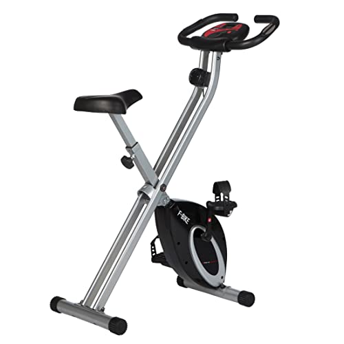 Ultrasport F-Bike, cyclette, istruttore domestico, forma fisica cyclette pieghevole, calcolatore allenamento integrato, sensori palmari, pieghevole, 8 livelli resistenza, ideale per grandi e piccini