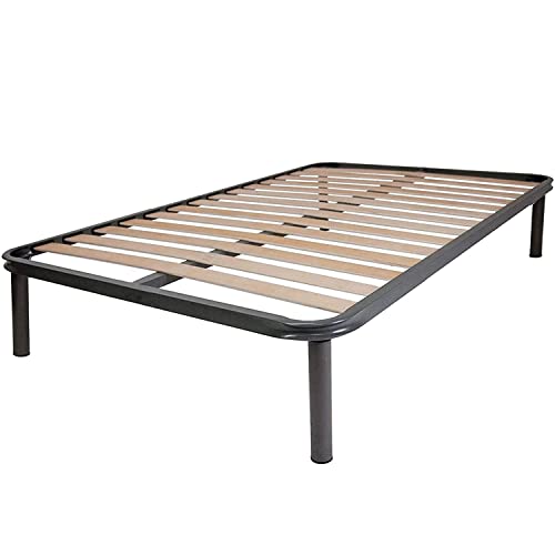 SomnusSana - rete letto una piazza e mezza 120cmx190cm 35cm - doghe in legno multistrato - telaio in acciaio con piedi - prodotto ORTOPEDICO - 100% Made in Italy.