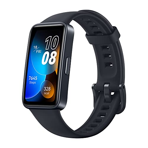 HUAWEI Band 8 Smart band, AP52, Monitoraggio scientifico del sonno, Batteria fino a 2 settimane, Compatibile con Android e iOS, 24/7 Monitoraggio della salute, Nero, Display AMOLED da 1.7 pollici