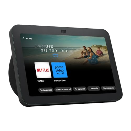 Echo Show 8 (3ª gen., modello 2023) | Schermo touch intelligente HD con audio spaziale, hub per Casa Intelligente e Alexa | Antracite