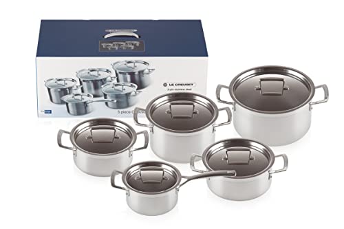 Le Creuset Set 5 pezzi pentole in acciaio inox, 96209400001000