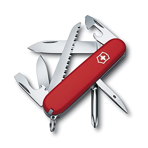 Victorinox, Hiker, coltellino svizzero multiuso (13 funzioni, seghetto per legno, cacciavite Phillips, stuzzicadenti) colore rosso