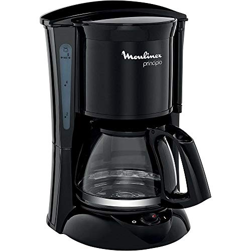 Moulinex FG1528 Principio Caffettiera Americana con Sistema Antigoccia, 6 Tazze, Potenza 600 W, Nero