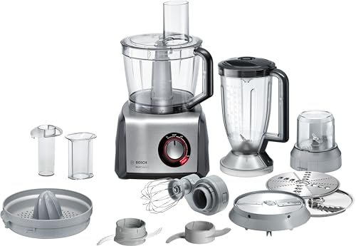 Bosch MultiTalent 8 Robot da Cucina Multifunzione Compatto - Oltre 50 Funzioni, 1250 W, Ciotola 3,9 l, Accessori per Tagliare, Macinare, Impastare, Grattugiare e Montare, Spremiagrumi e Frusta