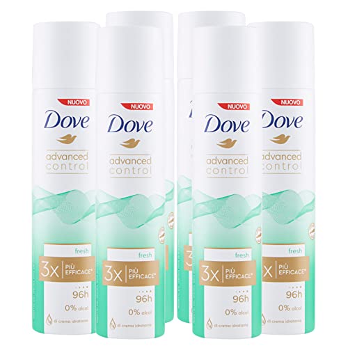 6x deodorante spray Dove Advanced Control Fresh 96h 0% Alcol Antitraspirante - 6 Deodoranti da 100ml ognuno