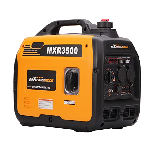 maXpeedingrods 3300W Generatore di Corrente Inverter Silenziato a Benzina 4 Tempi per all'Aperto Campeggio Partito Generator Elettrico Emergenza Portatile con Prese USB e 230V Leggero per Garage