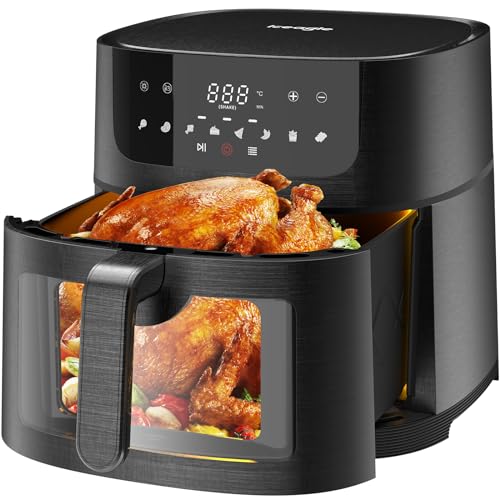 Iceagle Friggitrice ad Aria Calda 9L - Premio Airfryer XXL con Finestra Visibile | Friggitrice Senza Olio con Touch Screen, 1800W, Modalità Shake, Timer, Ricettario