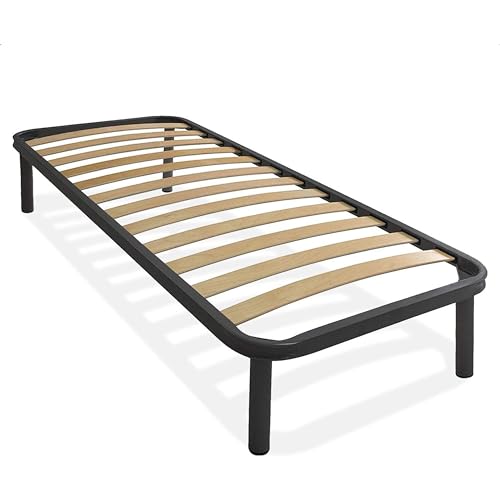 SomnusSana - Rete letto singolo 80x190 a doghe in legno multistrato Ortopedica - Struttura in acciaio con piedi altezza 35cm - 100% Made in Italy