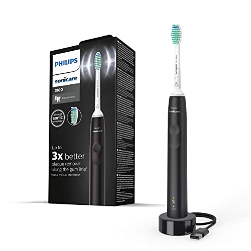 Philips Sonicare Spazzolino Elettrico Sonico Serie 3100, Nero (modello HX3671/14)