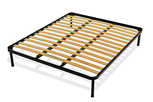 Bed Store SISTEMI RIPOSO Rete 160X190 cm A 13 Doghe Strette Matrimoniale 160X190 Ortopedica Doppio Rinforzo e 4 piedi con tappi antiscivolo