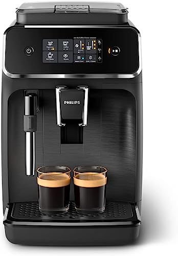 Philips 2200 Series Macchina da Caffè Automatica - Montalatte Classico, Display Touch Intuitivo, Nero Opaco (EP2220/10)