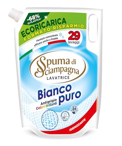 Spuma di Sciampagna Ecoricarica Detersivo Lavatrice Bianco Puro 29 lavaggi - 1305 ml