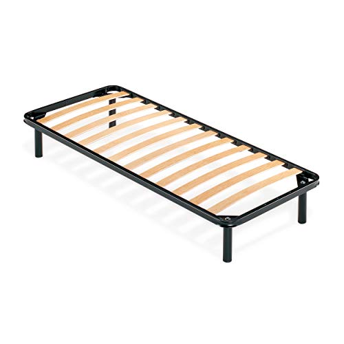 Nuvola™ - Rete Letto Singolo 80x190 con Doghe in Legno - Ortopedica, con 4 Piedi Smontabili - Struttura portante in Ferro Rinforzata - Base da Incasso per Tutti Tipi di Letti e Materassi