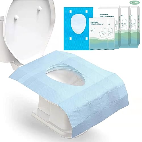 YQBFTC 30 Pezzi Copriwater usa e getta,Copri WC Usa e Getta per Bambini/Adulti/donne incinta,Impermeabile e Pacchetto Singolo Copriwater Usa e Getta Igienici Copriwater portatile da Viaggio Campeggio